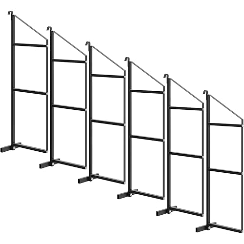 GAOMON 6 Pack Shipping Container Shelving Bracket, 3-Tier Black Power Coated Steel Brackets, 22"x60", 1100LBS Hanging Type Cargo Containers Storage Rack for Heavy Tools/Equipment