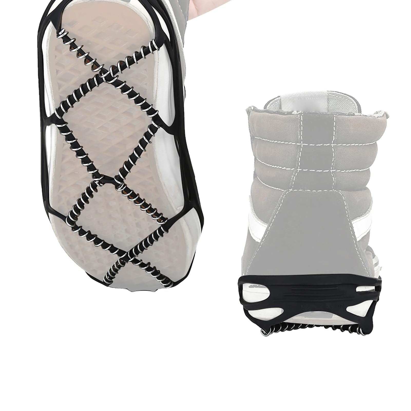 Walk Traction Cleats, Outdoor Snow Antiskid Spikes Grips Mountain Climbing Footwear Ice Traction Cleats, 360 Degree Grip on Snow, Ice