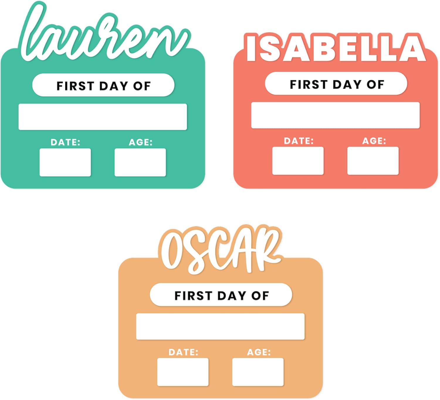 Personalized First Day of School Acrylic Sign, Last Day, Milestone Board, Back to School, Kids Photo Prop, Dry Erase, Interchangeable Sign - Large