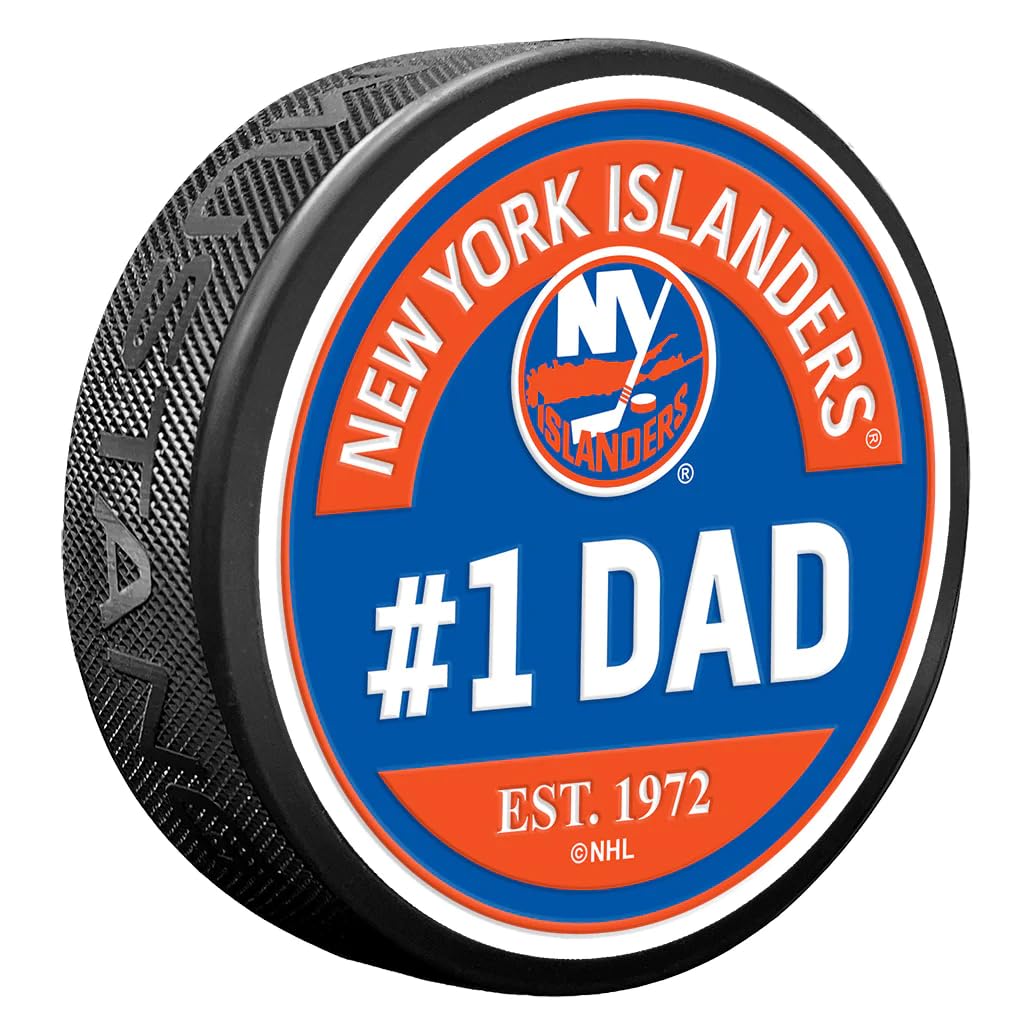 Sports Decor New York Islanders #1 Dad Textured Puck