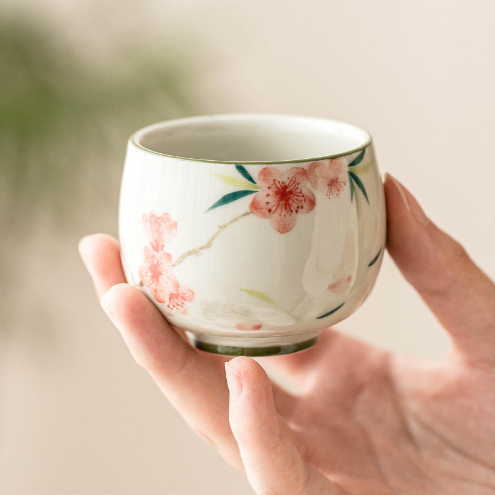70 ml - 100 ml brzoskwinia ręcznie malowany ceramiczny kubek do herbaty zestaw biurowy Lohan Master Cup [pudełko] -70 ml - 100 ml