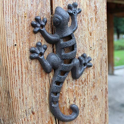 Dale Carácter A Tu Jardín: Estatua De Lagarto Rústico De Hierro Fundido Estilo Suroeste