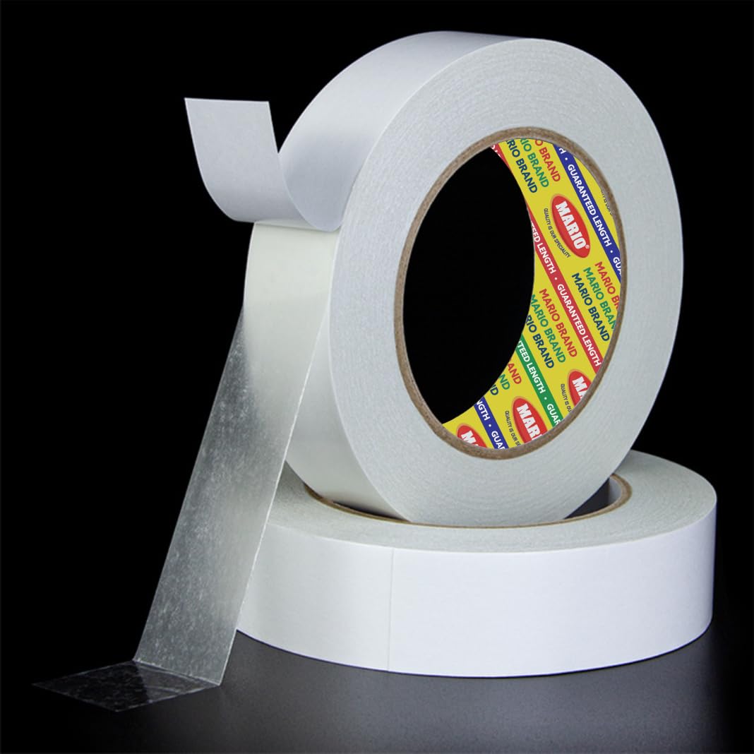 Mario Double-Sided Tissue Tape for Art & Craft, 12mm (Width), 50 Meters (Length), 2 Pc-image-41
