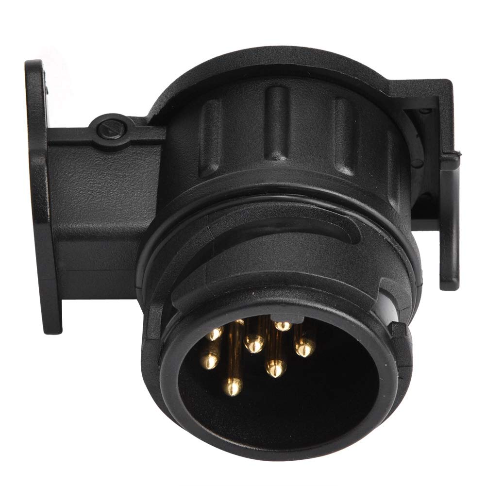 Adapter 13Pin na 7Pin, powierzchnia poszycia czarny konwerter wtyczki przyczepy miedziany styk dla RV,Części zamienne do pojazdów kempingowych