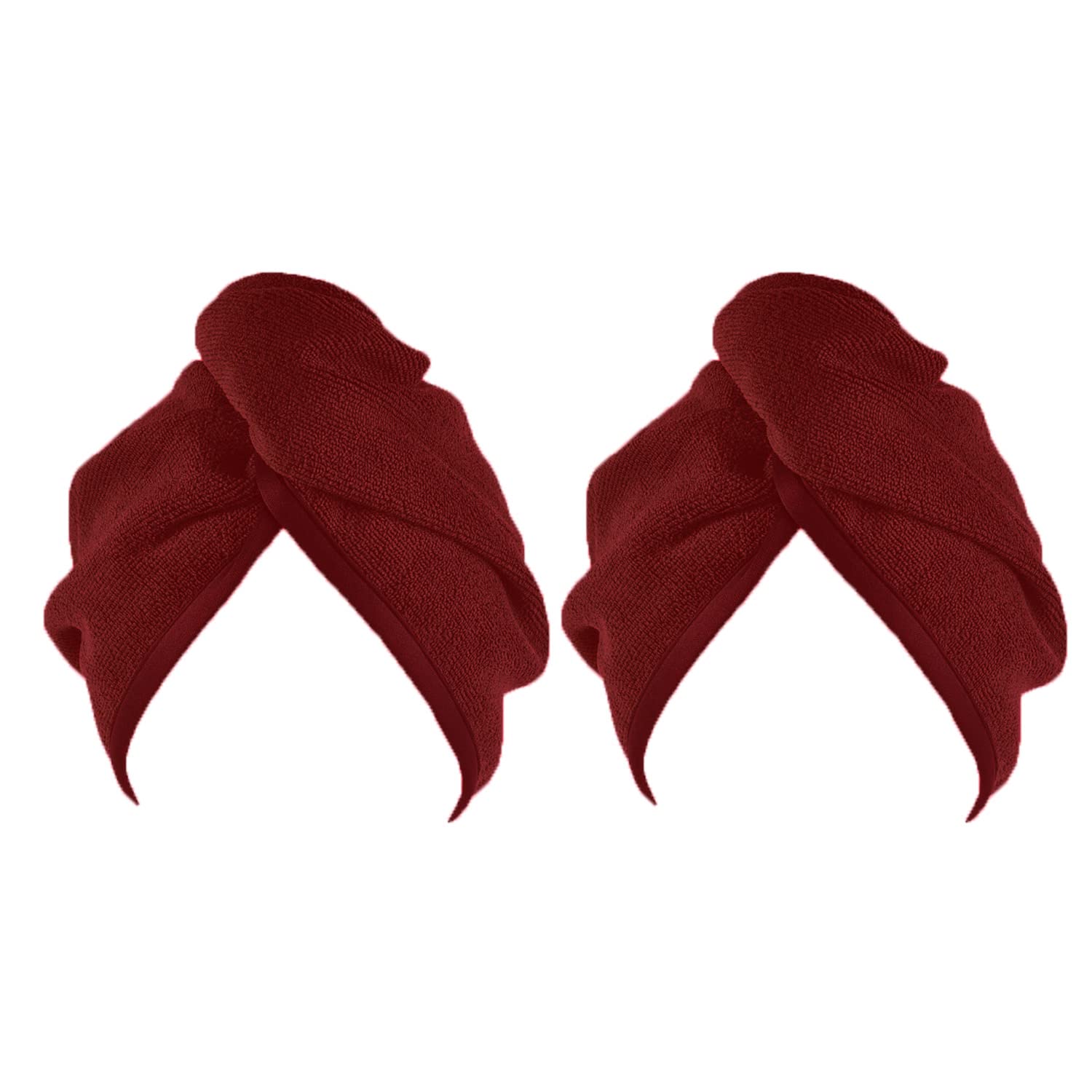 Bliss CasaCotton Hair Towel Wrap (2 Pack, 27 x 67 CM) - 100% Cotton Hair Turban Towel, Ultra Soft and Super Absorbent Hair Towel Wrap