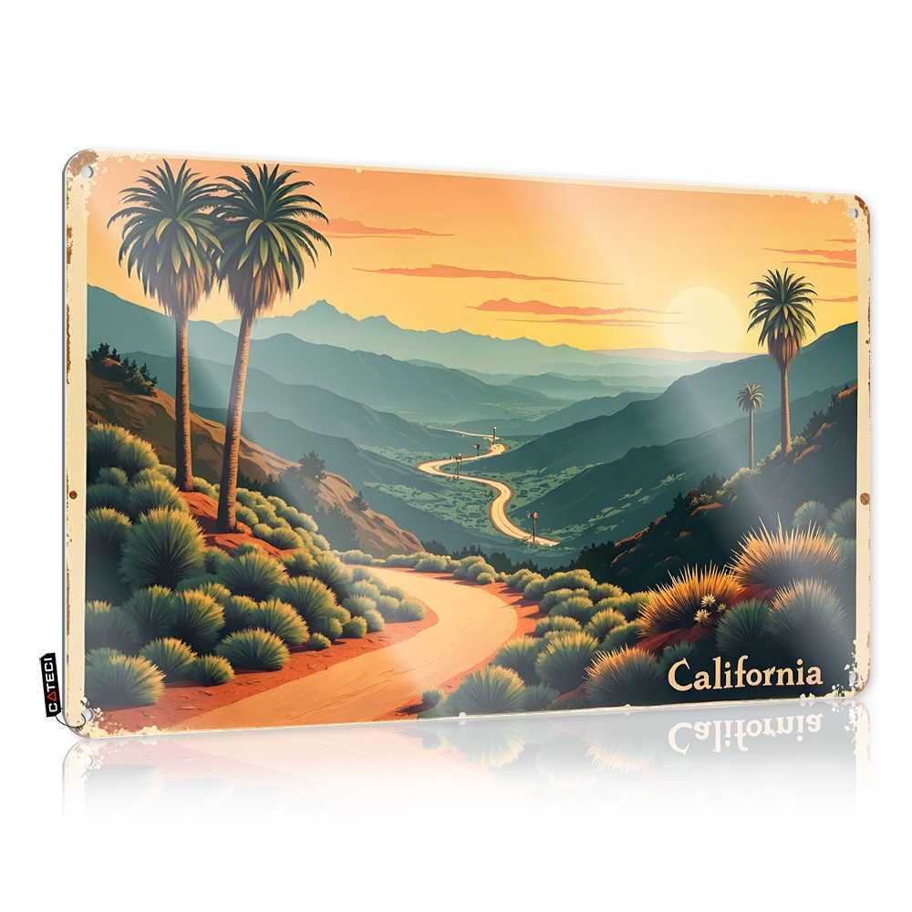 Fzfn Colour Funny Bathroom Decor Designer Decoration | Sunset Drive Through California's Desert Landscape Pretty For Garden Living Room(30X40cm)
