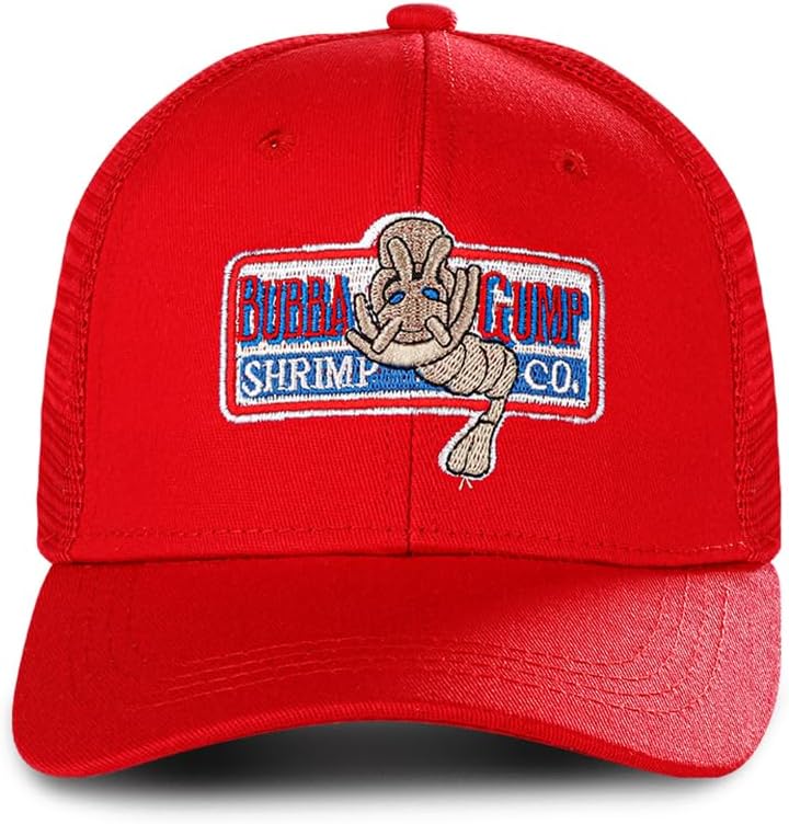 Bubba Gump Shrimp Hat Mesh Back, Adjustable Forrest Embroidered Gump Baseball Cap, Snap On Unisex Style Halloween Cosplay Costume Dad Hat for Men Women, with Labels - Image 6