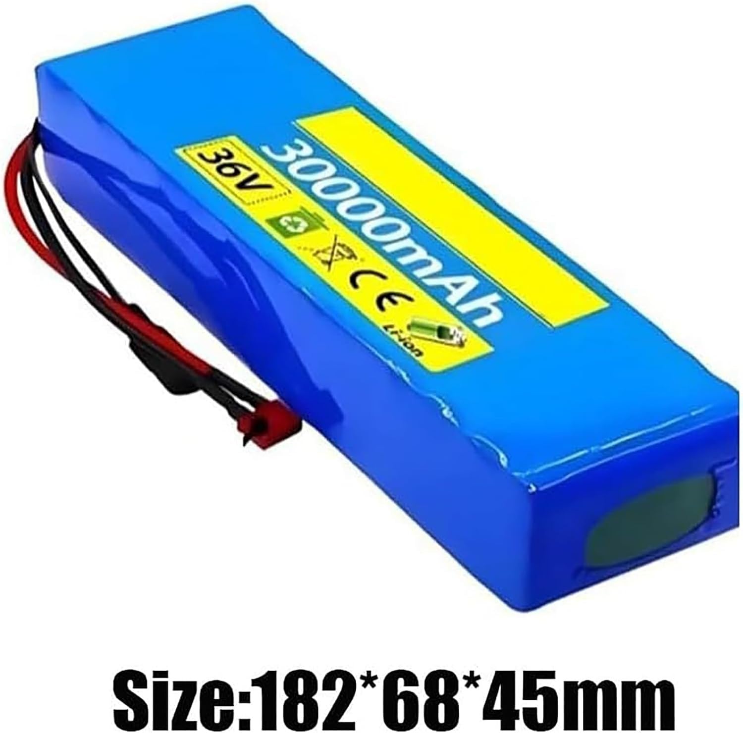 Batteria agli ioni di Litio da 36 V 30 Ah 10S2P per e-Bike, Batteria di Ricambio con Caricabatterie da 42 V 2 A per Biciclette elettriche e monopattini elettrici. XT90+DC