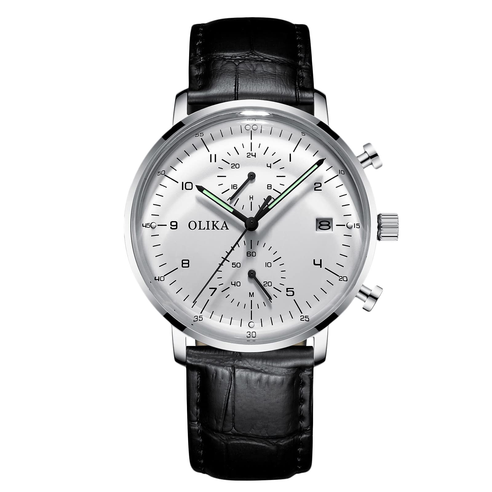 RORIOS Relojes Hombre Reloj Luminoso Analógico de Cuarzo Reloj con Acero Inoxidable Correa de Malla Multifunción Relojes de Pulsera para Hombres