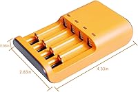 Vista 2 de Cargador de batería AA AAA de 4 bahías, cargador de batería inteligente USB AA AAA para baterías recargables AA AAA NiMH NiCD 1.2V (con 8 pilas AAA)