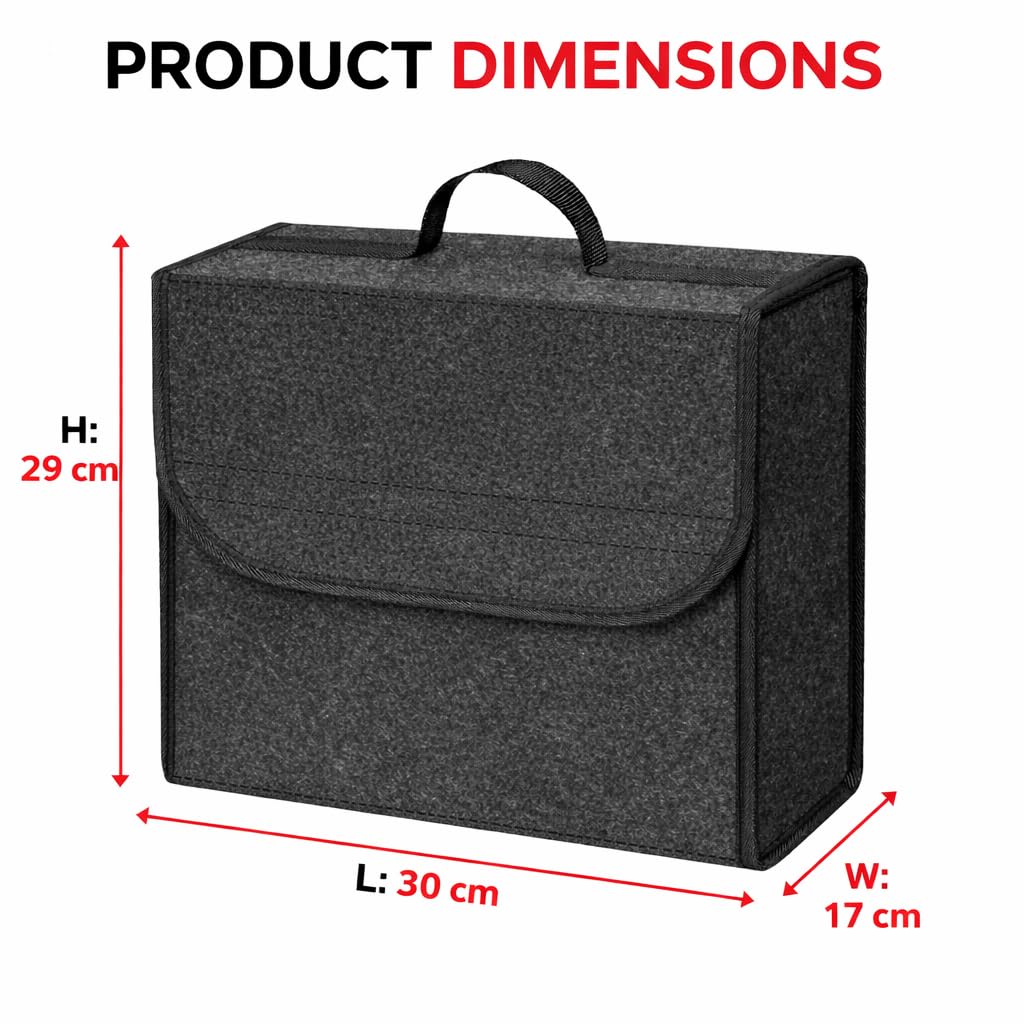 JVCV® Car Trunk Boot Organizer, Car Storage and Organizer Anti Slip Car Accessories Organizer for Car, Suv, Sedan, Truck, Minivan Anti Slip Bottom (Small).