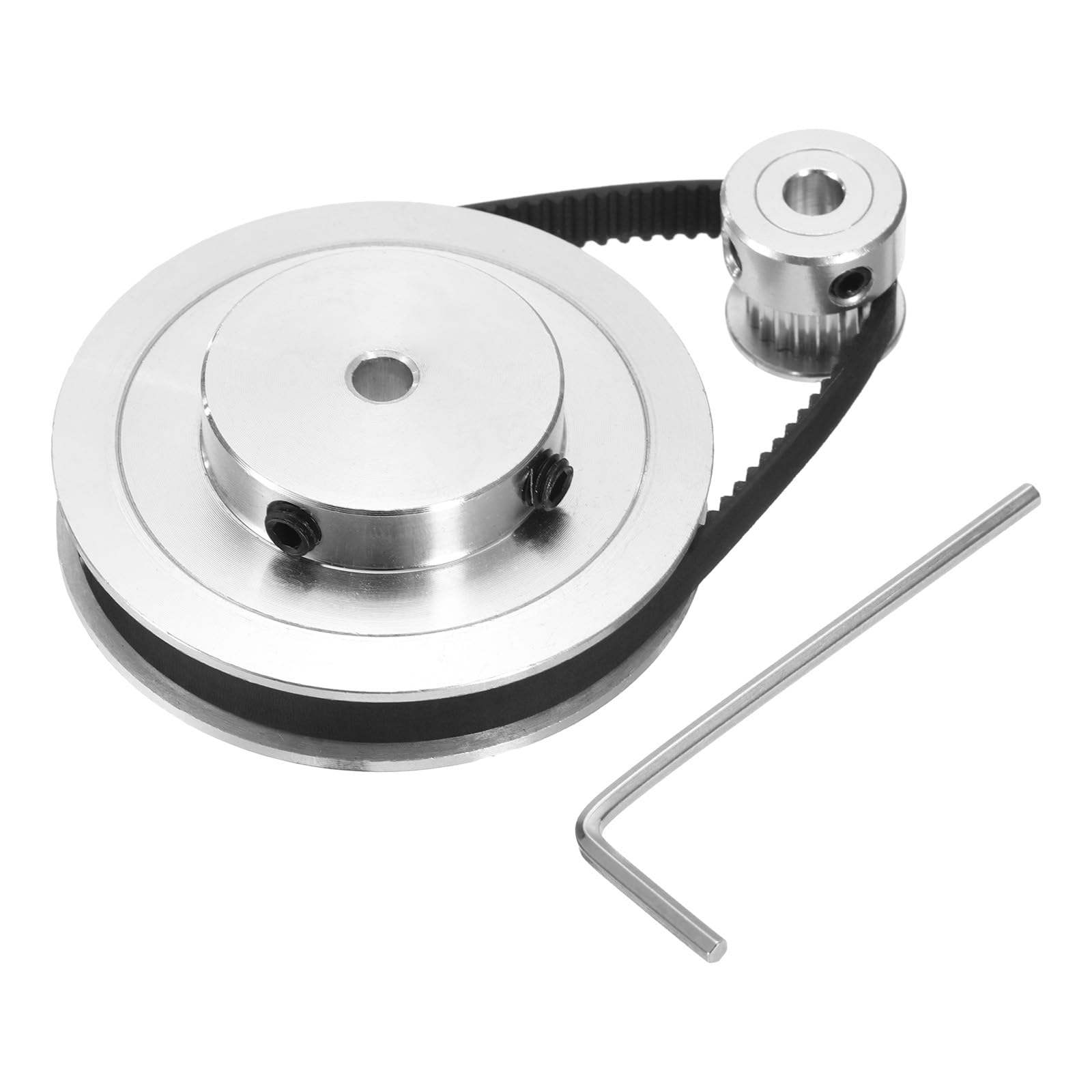 QUARKZMAN GT-2 Poulie Synchrone 20&80 Dents 5mm Alésage, Poulie de Distribution en Alliage d'Aluminium avec 1Pcs Longueur 200mm Largeur 6mm Courroie pour Imprimante 3D (20-80T-5B-6)
