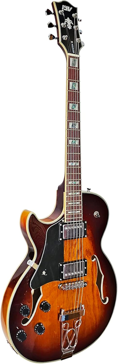 IYV- IJZ-300 LH, Jazz Solid hollow-Body Electric Guitar, Tobacco Sunburst, Left hand