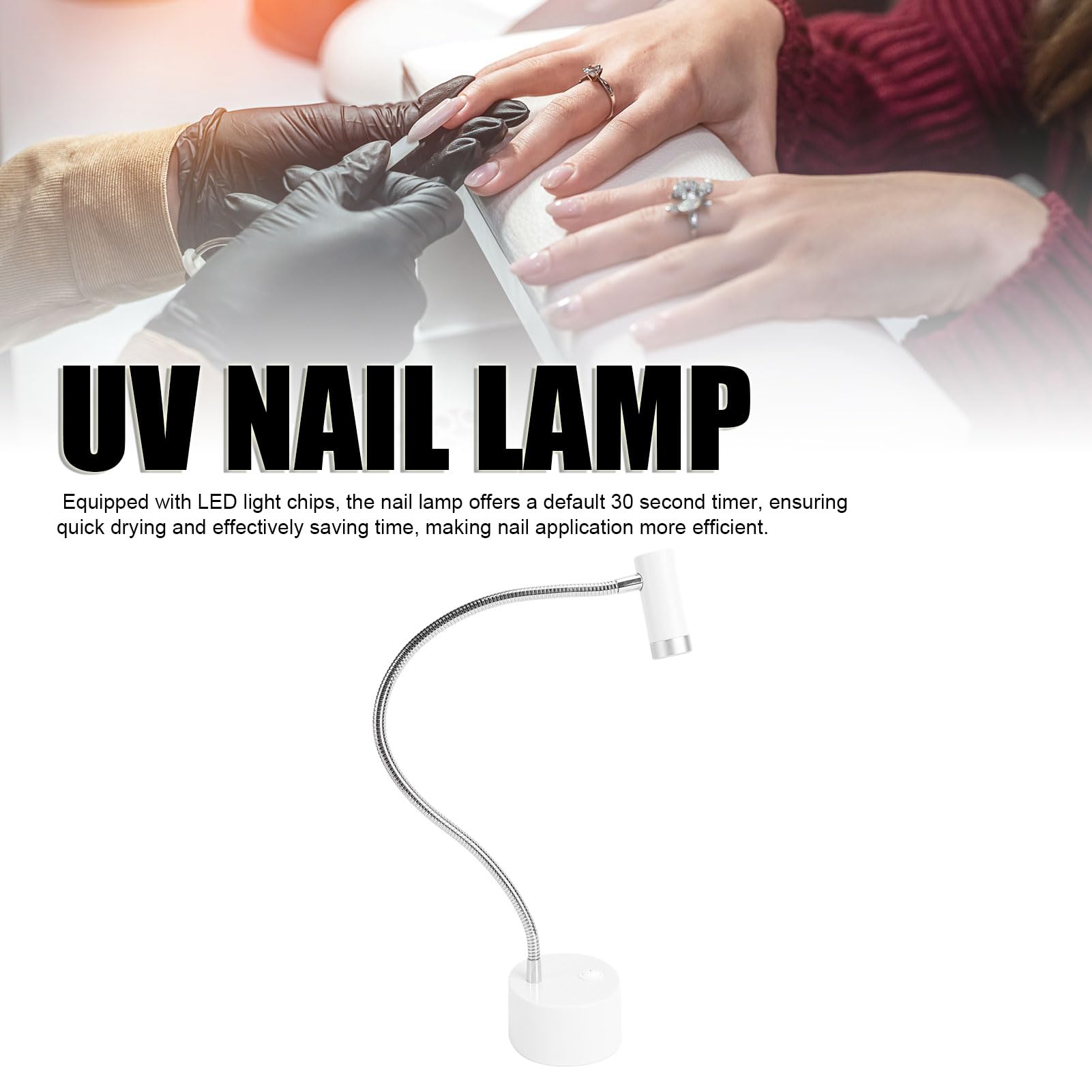 Qcwwy Lampada per Unghie Cavi per Cavo del Cigno Regolabile Easy Touch Control per la Guarigione Rapida -gel Ideale per gli Appassionati di Nail Art