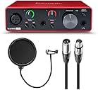 Focusrite Scarlett Solo USB Audio Interface (3rd Gen) with Pop Filter & XLR-XLR Cable Bundle