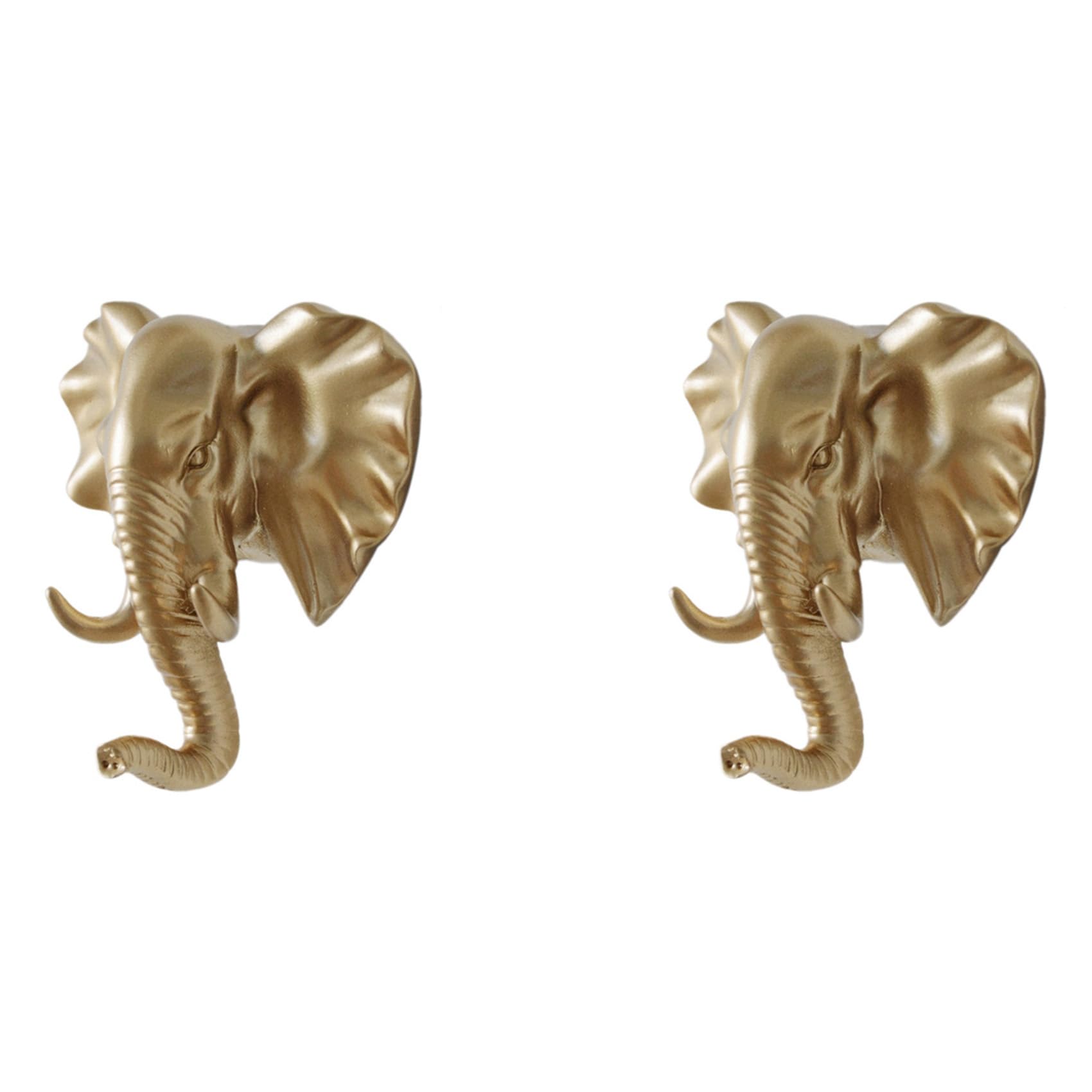 Hndhbfgrt As Shown 2X Wall Mounted Hooks Animal Head Rack Coat Caps Wall Hanger Horse Elephant Hooks Decorative Decor E