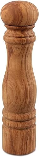 Miniatura 4 de AramediA Juego de molinillo de sal y pimienta de madera de olivo, molinillos de pimienta, saleros con rotor de cerámica ajustable, juego de 2;