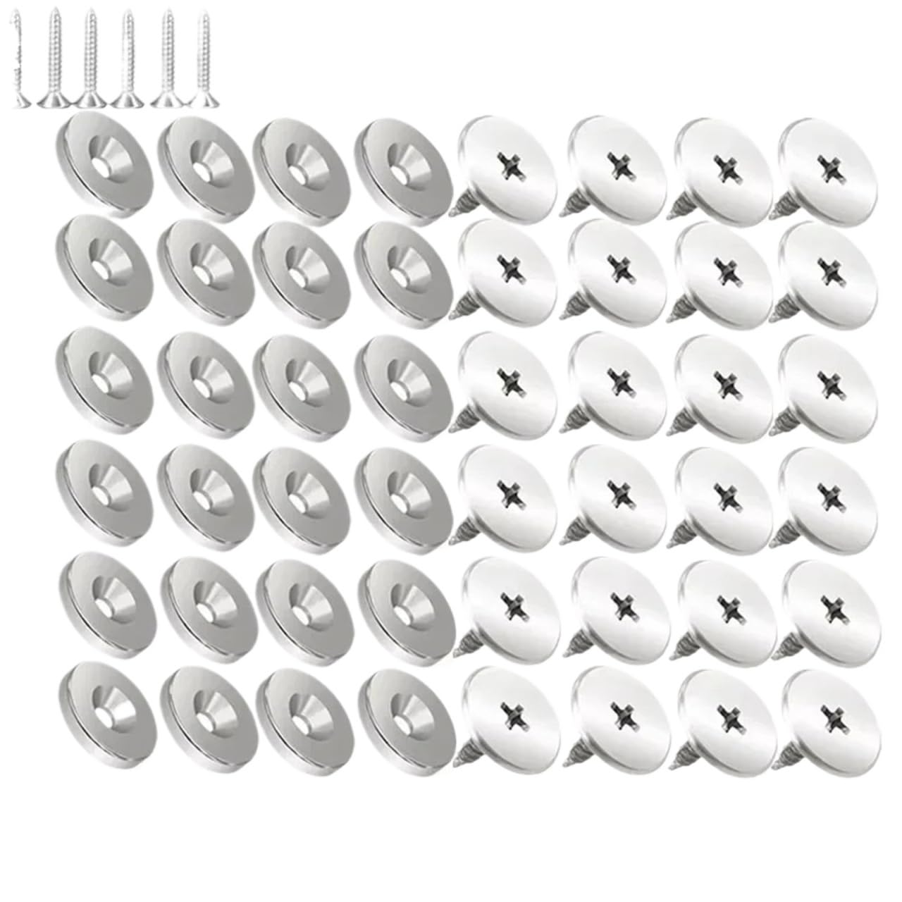 Cierre Armario Broches magnéticos for puerta de armario, cierres con tornillos, cierre a presión for muebles(24Sets)