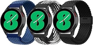 XMUXI Pulseira esportiva de nylon de 20 mm compatível com Samsung Galaxy Watch 6/Galaxy Watch 5 /Galaxy Watch 4,Amazfit GTS pulseira elástica ajustável 3 Pack