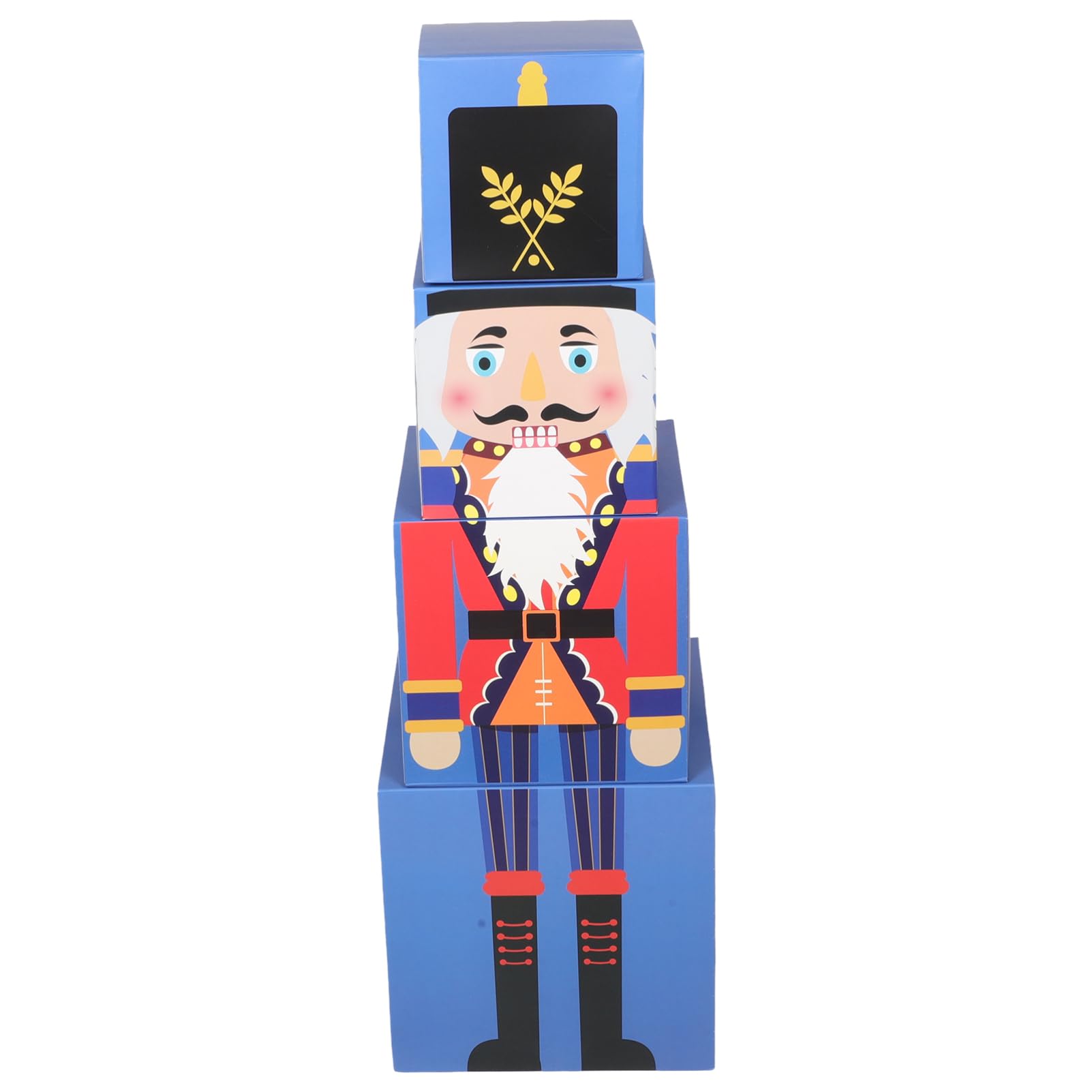 Cabilock 1set Stackable Christmas Nutcracker Boxes Decorative Nesting Present Boxes for Holiday Celebrations Easy Assembly Storage for Nutcrackers and Party Supplies