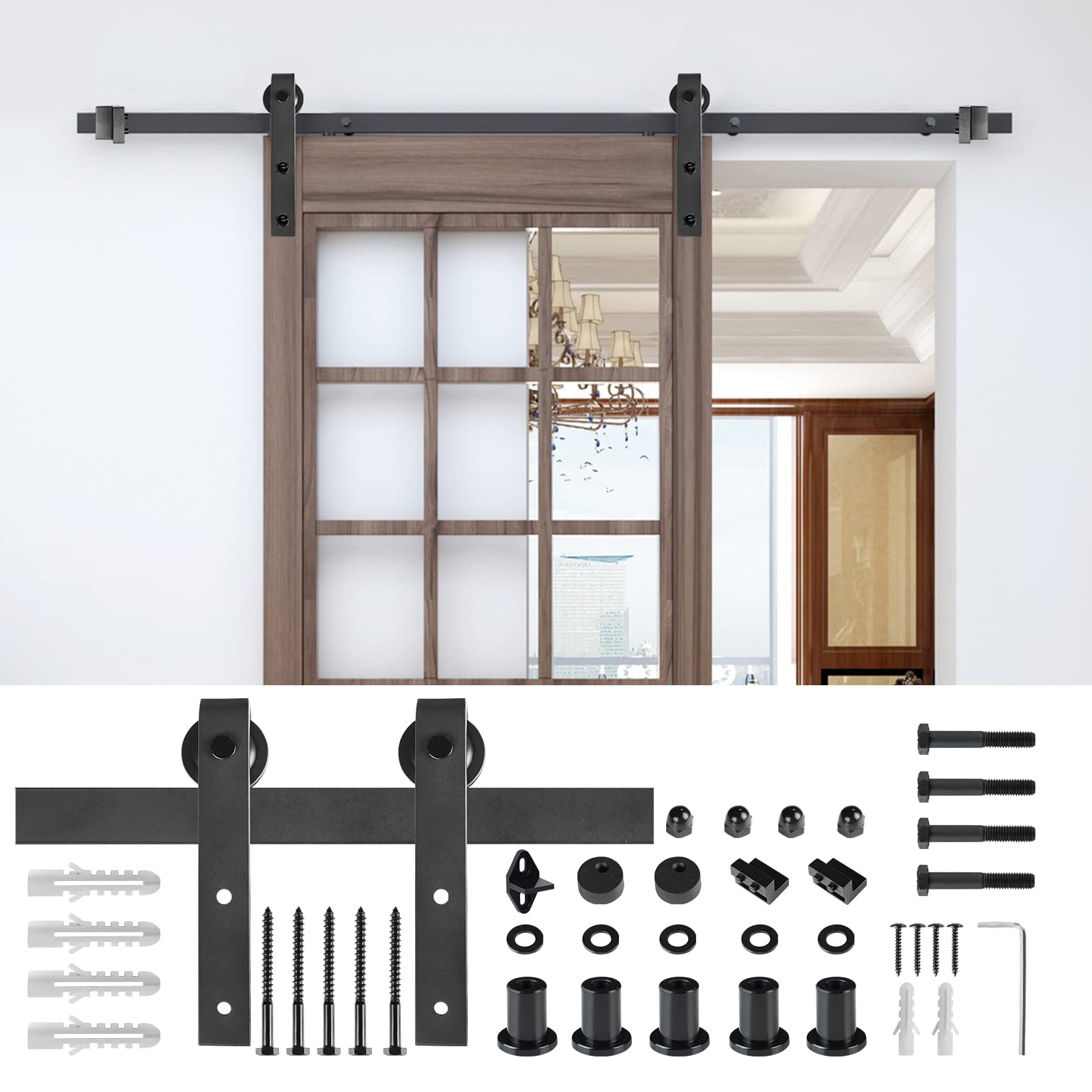 Buy Aufun Sliding Door Fitting Set, 200 cm Rails, Sliding Door System