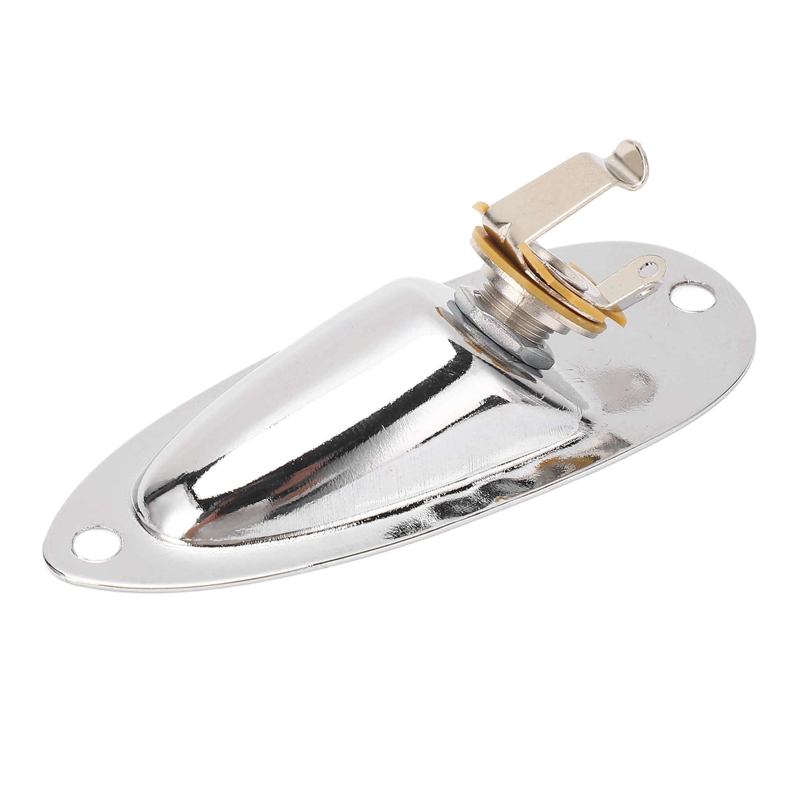 Gitarowe gniazdo gniazda łodzi 6,35 mm metalowy gitarę elektryczną gniazdo wyjściowe z 2 utrwalekami dla gitar elektrycznych stratowych (GT50 Silver)