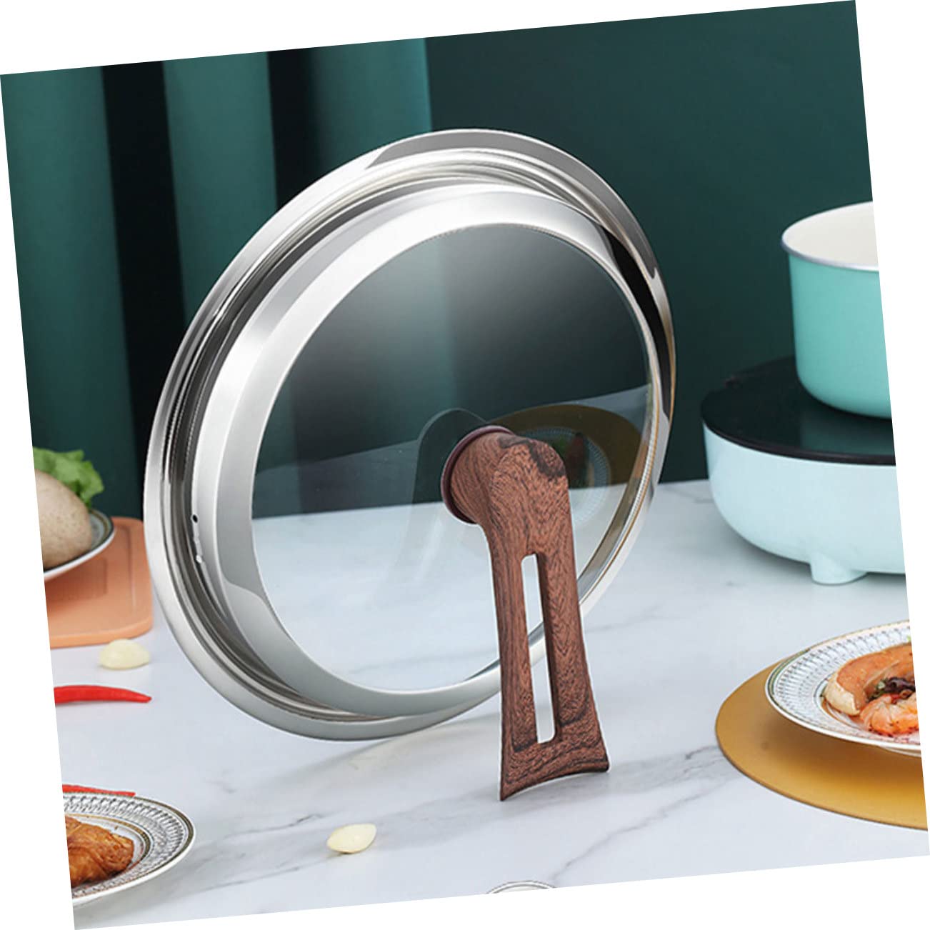Mikinona Stainless Steel Pot Cover Visible Pan Lid for Wok and Cookware Kitchen Accessory for Frying Pans and Pots Cooking Pot Lid Replacement Cover for Household Use - Image 3