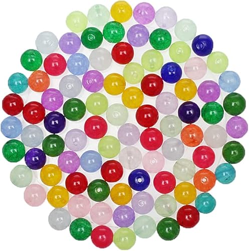 Miniatura 9 de Juego de 200 cuentas de piedra de 0.315 pulgadas (0.315 in), cuentas redondas sueltas de jade de 4 colores para pulseras, collares, aretes, joyería