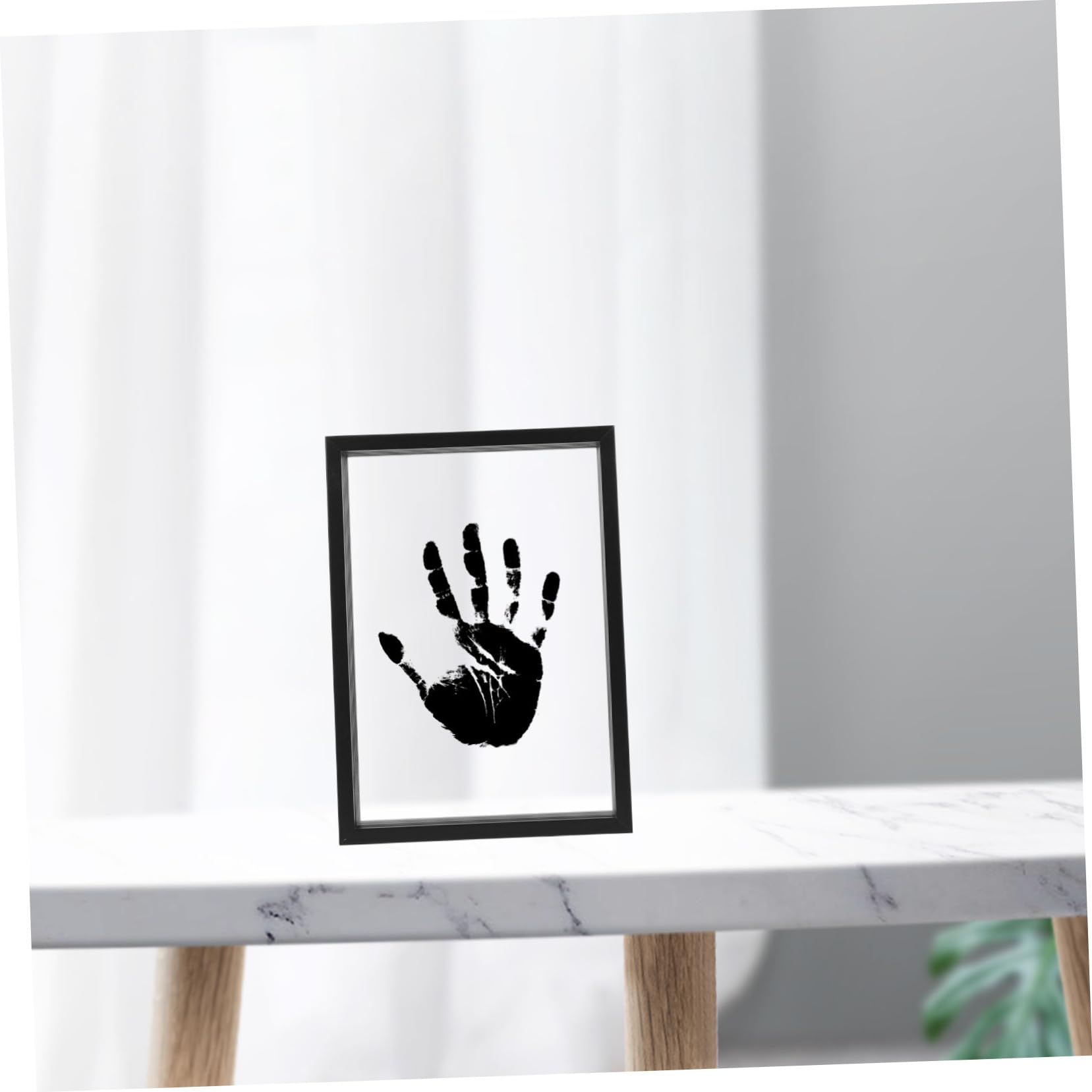Familien Handabdruckrahmen und Acryl Schwarz mit Ständer Freistehend oder Aufhängen für Wand und Tischdeko Geschenk