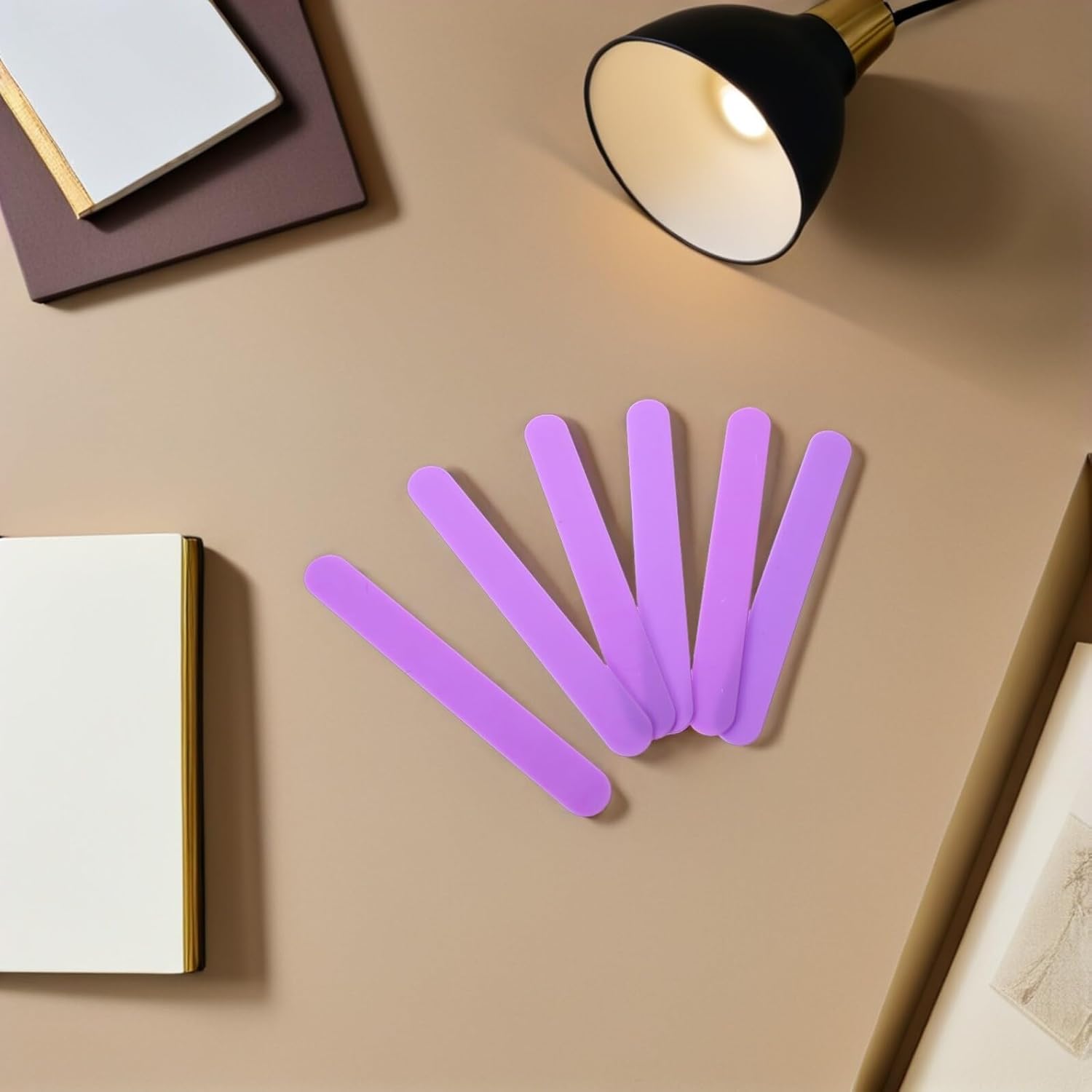 25pcs Plastic Tongue Depressors Set for Adults Large Flat Oral Depressors Purple Tongue Bars for Examination Crafts and Training