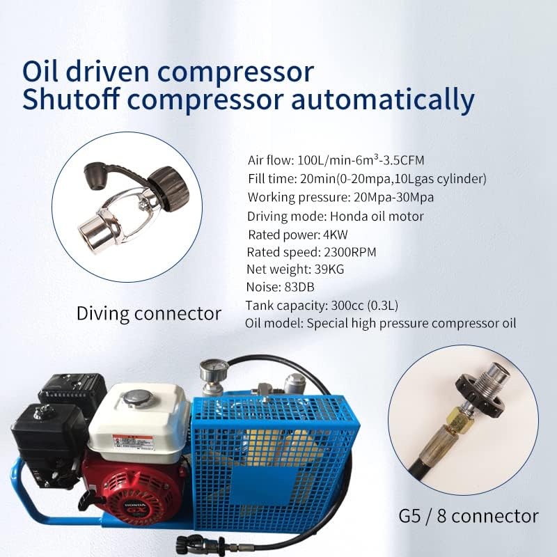TUXING 4500Psi High-Pressure Air Compressor - Specifications and Connectors