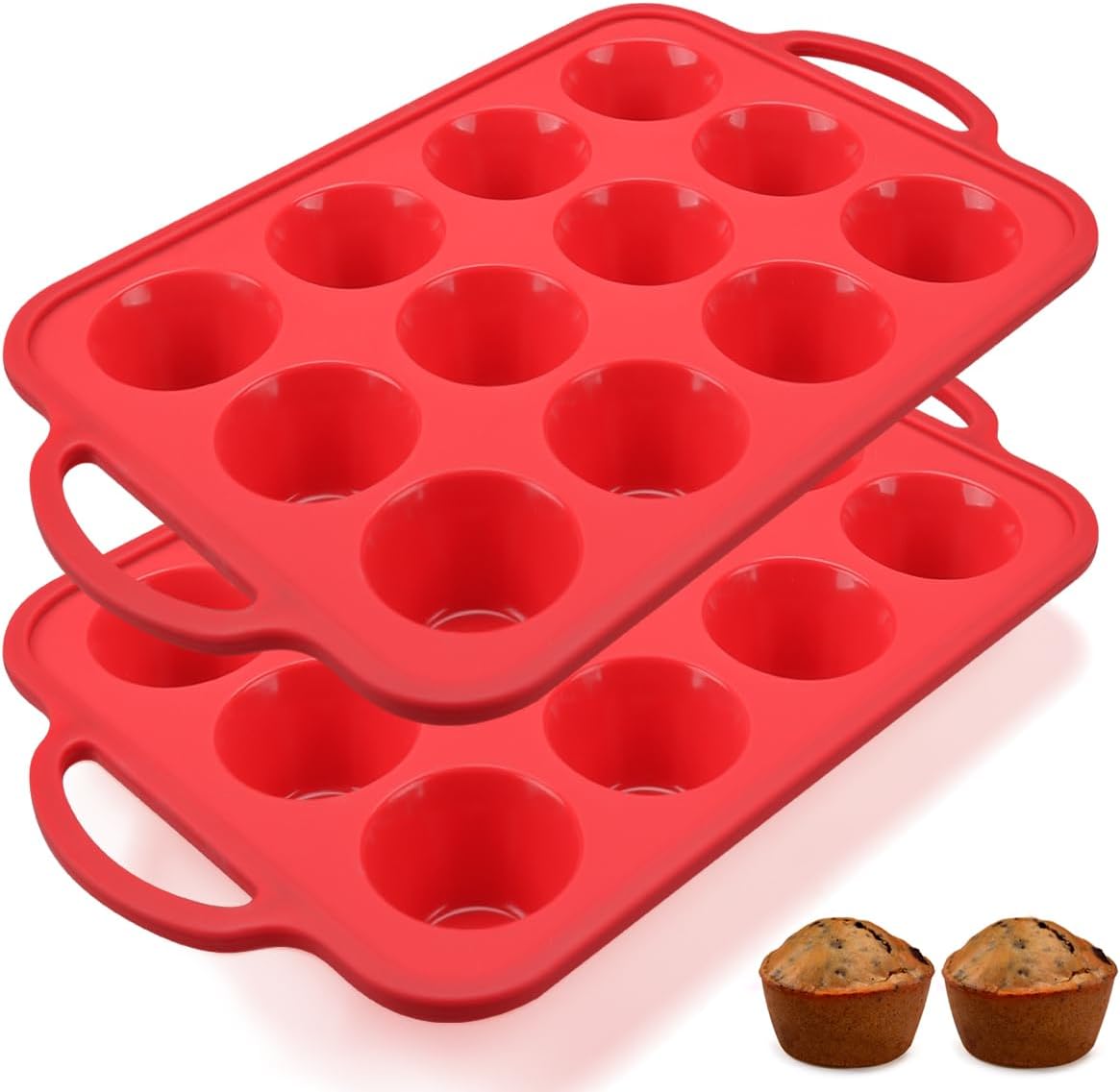 CAKETIME Muffin Pan, Metal Reinforced Frame Mini Cupcake