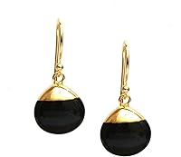 Vista 47 de Gempires - Pendiente de gancho de pera natural, pendiente de meditación, joyería hecha a mano, regalo para ella Yaxaite