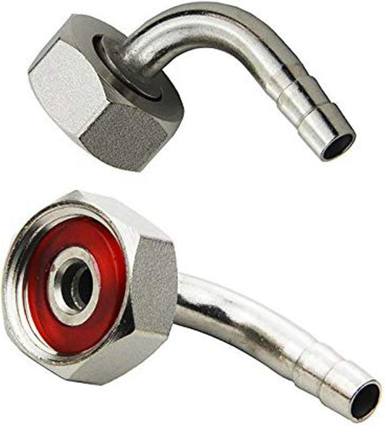 6 Packs Stainless Steel Draft Beer Faucet Tailpiece Connector-90 Degree Tail Piece Elbow + Hex Nut + Washer, Easy to Use