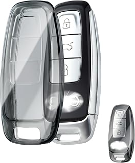 OFFCURVE Key Cover Transparent Car Key Case Key Cover Key Case for Audi A1 A3 A4 A5 A6 A7 A8 Q1 Q3 Q5 Q7 Q8 S3 S4 S6 RS4 RS6 R8 TT TTS Seat Exeo 3R