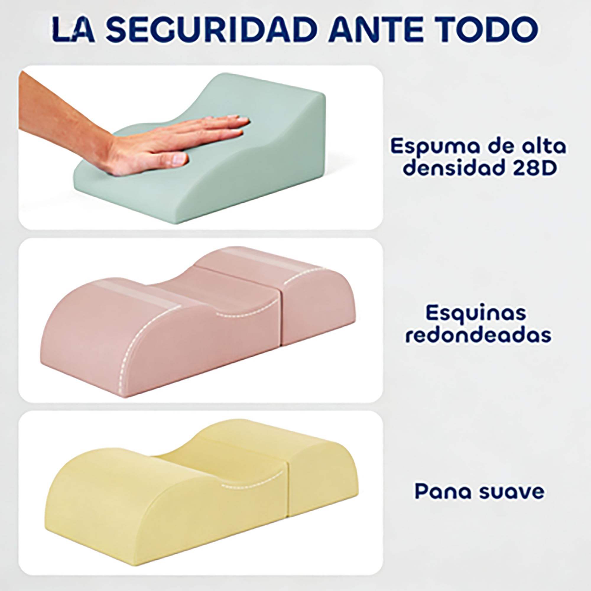 AIYAPLAY Juego de 7 Bloques de Espuma para Niños, Bloques de Psicomotricidad con Fundas de Pana Desmontables, Set de Escalada para Gatear y Escalar en Interior, Multicolor