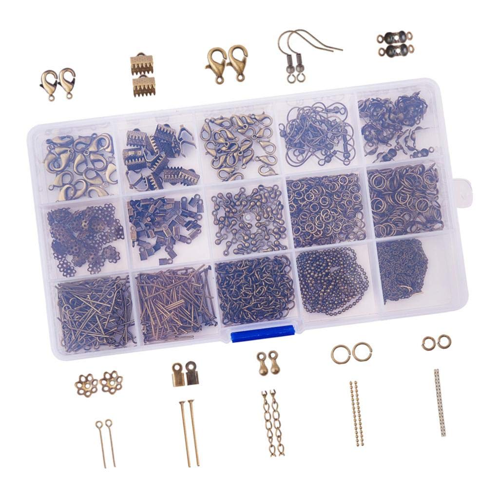 5 Zestaw 870 szt. Zestaw do produkcji biżuterii Dostawa DIY Akcesoria do kolczyków Brąz