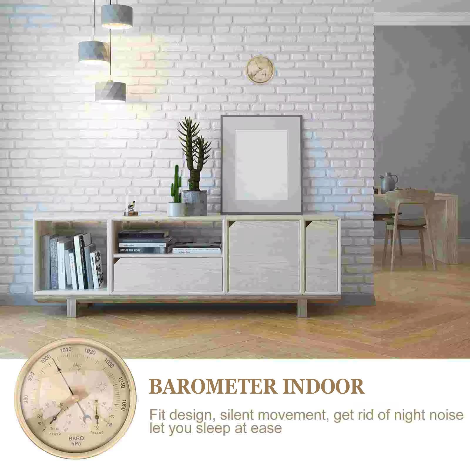 Barometr, barometr wewnętrzny, barometr, higrometr, 3 w 1, analogowa stacja pogodowa, barometr wybierania 132 mm, barometr pogodowy, do domu, wewnątrz, biura, dekoracja ścienna (złoty)