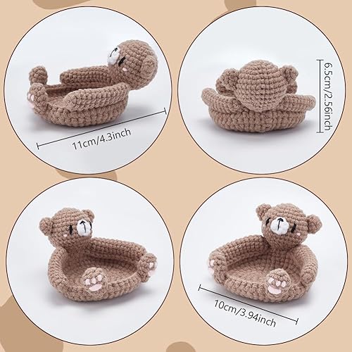 Miniatura 3 de FREEBLOSS Juego de 2 posavasos de ganchillo para principiantes, kit completo de ganchillo para principiantes, kit completo de ganchillo para