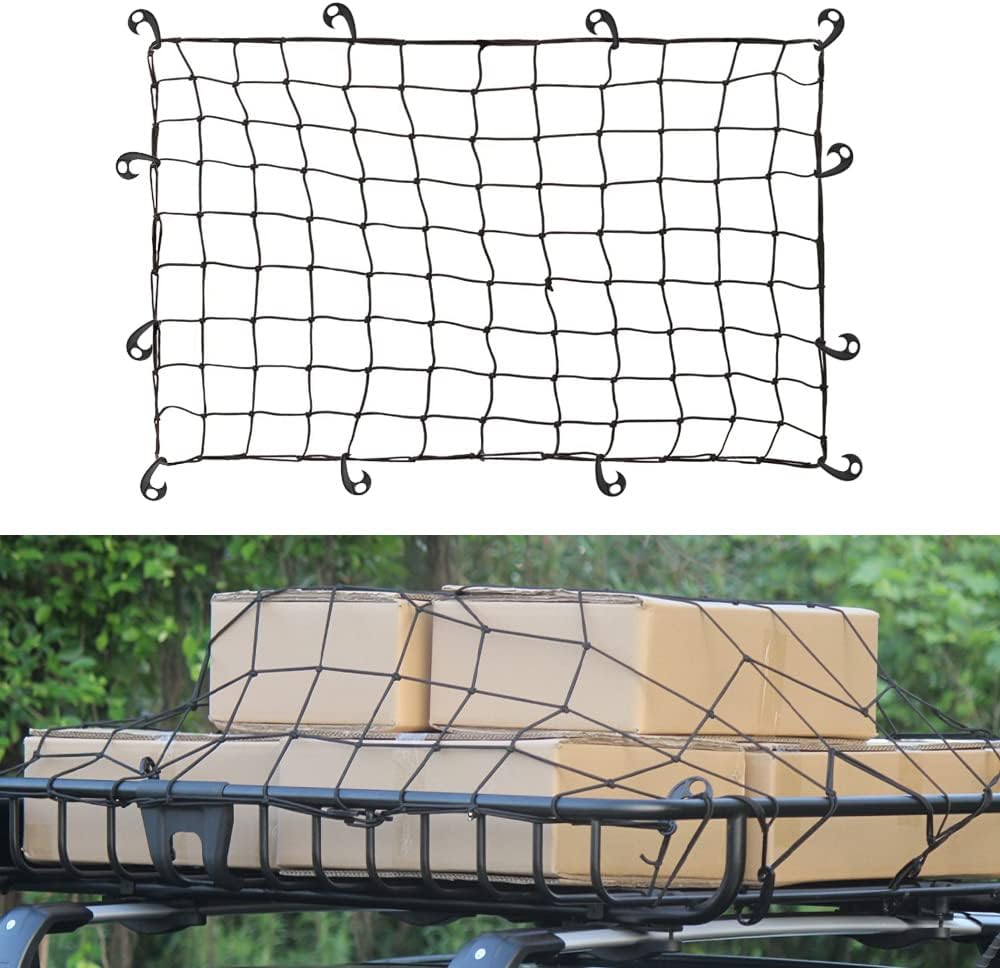 Pickup Truck Cargo Net, Roof Rack Cargo Net, Cargo Net for Pickup Truck Bed, 3' x 4' Stretches