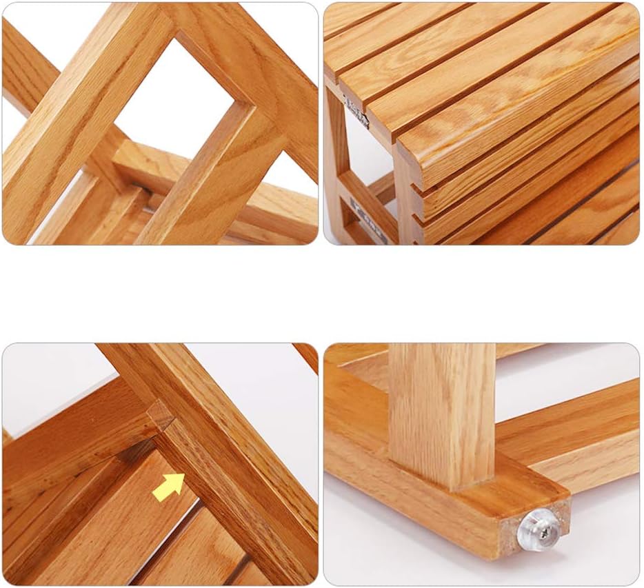 Kids Small Footstools Bathroom Stools Thickening Wooden Climb Step Ladder Safety Stairs Chair with Wide Pedal,Easy to Store 42x46x45cm