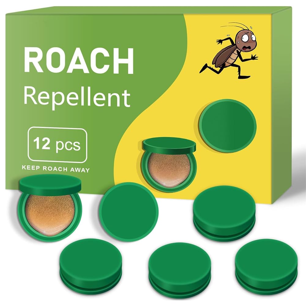 YARDHOBIRoach Bait Stations, Natural Cockroach Repellent, Roach Traps Indoor/Outdoor Use, Roach Killer Indoor Infestation for Small & Large Roaches, Non-Toxic, Long Lasting Protection (12 PCS)