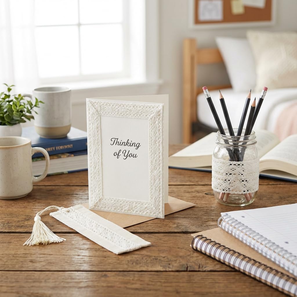 IDONGCAI Cluny Lace White Cotton Crochet Lace Trim – Vintage Scalloped Lace Ribbon for Sewing, DIY Crafts, Scrapbooking, Home Decor & Gift Wrapping