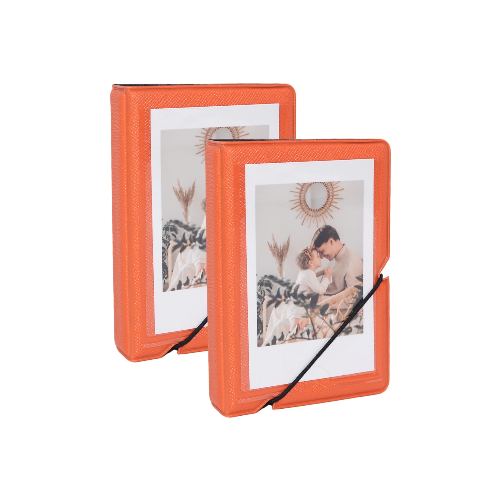 2 Pack Mini Photo Album with 28 Pocket for Fujifilm Instax Mini 12 11 99 90 40 9 8 7 EVO LiPlay 2x3 Inch Pictures Films,Kpop Photocard Holder Albums for 54x86mm Pictures (Orange)