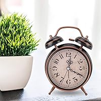 Vista 5 de Boquite Old Fashioned Alarm Clock, Retro Mechanical Alarm Clock with Night Light (Black)