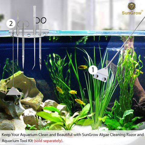 Aquarium Glass Cleaner - Long Handheld Tool Cuts Cleaning Time to Half - Keep Hands Dry - Sharp Blade to Remove Thickest Residue - Frequent Tank Maintenance - Image 7
