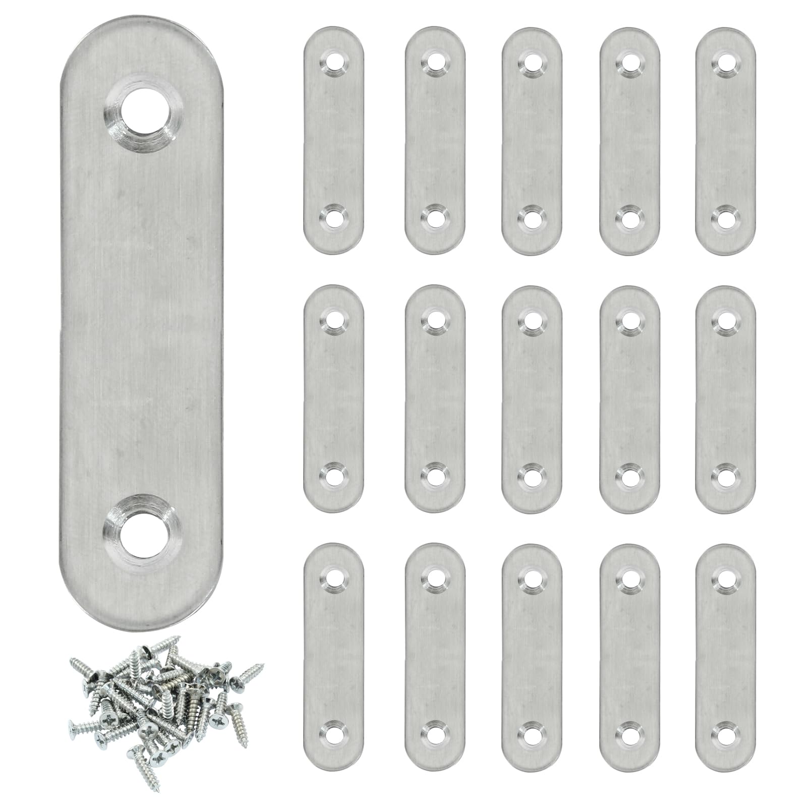 16 Pack 2.5 Inch Stainless Steel Flat Plate Straight Bracket