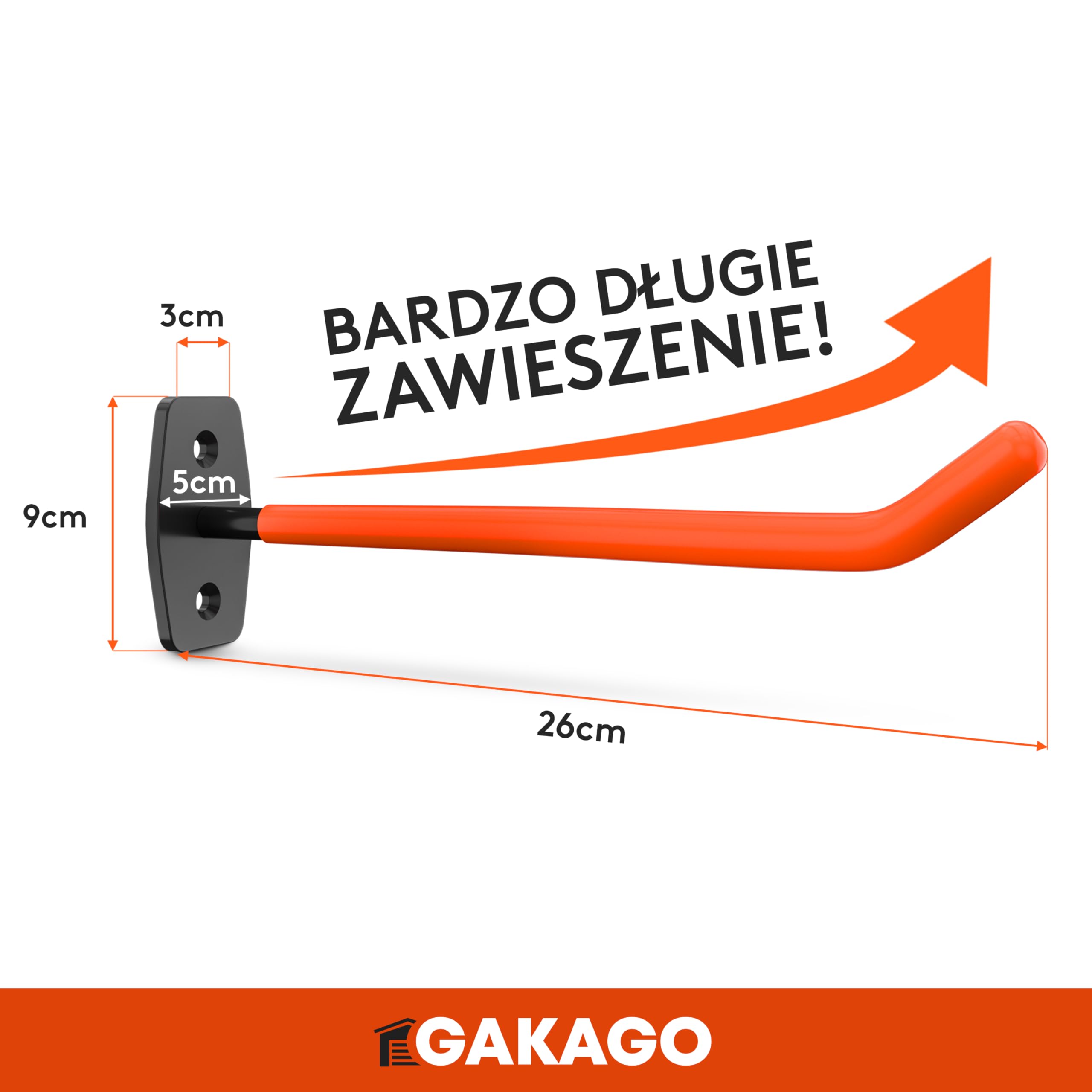 Gakago Uchwyt ścienny na opony - 4-częściowy zestaw ścienny uchwytu na felgi wraz ze śrubami i kołkami z instrukcją montażu - Bardzo długi uchwyt na opony i felgi samochodowe do przechowywania