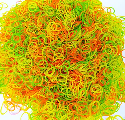 Image of GLUN Elastic Bands 0.5 Inches Fluorescent Color Rubber Band for School, Home and Office use High-Quality, Durable and Bright Pack 100 Grams