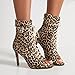 Women Gladiator Summer Booties Cow Print Peep Toe Stiletto High Heel Ankle Boots Lace Up Sandals Booties